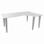 BUREAU EVIDENCE ASYMÉTRIQUE 180X120 RETOUR D BLANC/ALU - VINCO