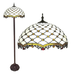 CLAYRE&EEF LAMPADAIRE 5LL-6113 AU STYLE TIFFANY, BLANC