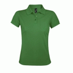 POLO PERSONNALISABLE FEMME PRIME EN POLYESTER VERT PRAIRIE