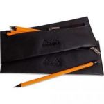 RHODIA EPURE -TROUSSE PLATE CUIR NOIR 22X8,5 CM