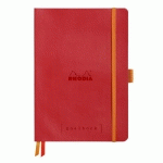 RHODIARAMA GOALBOOK SOUPLE A5 240 PAGES DOT PAPIER IVOIRE 90G - COQUELICOT