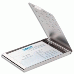 ETUI POUR CARTES DE VISITE BUSINESS CARD BOX CHROME - LOT DE 2