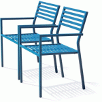 FAUTEUIL JARDIN EMPILABLE GASTON BLEU EN LOT - CITYGARDEN