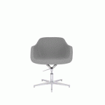 LOT DE 2 - CHAISE PIVOTANTE SOUL GRIS AVEC SYSTÈME RETOUR AUTOMATIQUE, PIEDS ALU