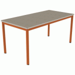 TABLE CARÉLIE MOB 160X80 T6 STR POLY. ÉRABLE G. BEIGE/PAPAYE - MOBIDECOR