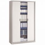 ARMOIRE MÉTAL CONFORT - A RIDEAUX - H. 198 X L. 100  CM - CORPS ANTHRACITE - RIDEAUX BLANC