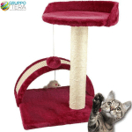 GRIFFOIR À CHAT ROUGE AVEC POTEAU DE JEU DE BALLE 50CM MICKEY MOUSE SOFT TUNNEL