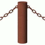 BORNE BARCELONE Ø 16 CM 2 ANNEAUX - ZINC ASPECT CORTEN - PROCITY