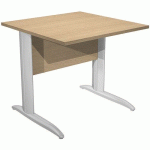 BUREAU DROIT PIEDS L EN MÉTAL FAST 80 CM - CHÊNE - CHROME