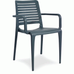 FAUTEUIL JARDIN EMPILABLE GRIS ANTHRACITE PARK - EZPELETA