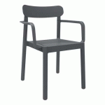 FAUTEUILS ELBA POLYPROPYLÈNE - GRIS FONCÉ - GARBAR