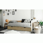 PACK LIT BANQUETTE GIGOGNE FLOCON + 2 MATELAS  BOIS NATUREL 80X190 CM/OPT:MATELAS FEEVAH HR