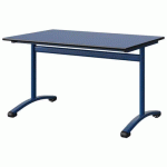 TABLE MALIBU 120X80 T5 DL STR ANTIB BLEU U525/NOIR BLEU 5005
