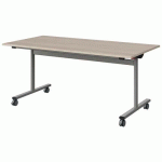 TABLE MALIBU RAB. 160X80 T5 DL STRA ABS ACACIA/GRIS 9006