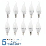 10 AMPOULES LED E14 FLAMME 4W 30 W V-TAC AMPOULE LAMPE WIND-WARM