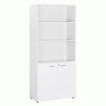 BIBLIOTHEQUE HAUTE AVEC PORTES BASSES BLANCHES SQUADRA