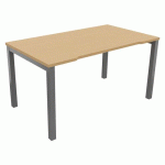 BUREAU ASTRO ARCHE DROIT ÉCHANCRÉ 140 X 80 HÊTRE/ALU - BURONOMIC