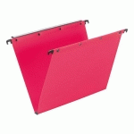 LOT DE 10 - DOSSIER SUSPENDU POUR TIROIRS POLYPROPYLÈNE OPAQUE ULTIMATE ELBA FOND 15 MM ROUGE