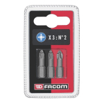 FACOM - JEU DE 3 EMBOUTS HIGH PERF SÉRIE 1 POUR VIS PROZIDRIV ED10T