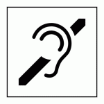 LOT DE 2 - PICTOGRAMME - INFO ACCESSIBILITÉ MALENTENDANT VINYLE SOUPLE AUTOCOLLANT 250 X 250 MM