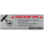 SIGNALETIQUE.BIZ FRANCE - PLANCHE DE 16 ADHESIFS ASPECT ALUMINIUM BROSSE VEHICULE EQUIPE D'UN TRACEUR GPS (G1452PL16ADHBRO)