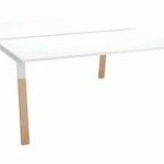 PÔLE DE 2 BUREAUX DROITS L 160 X P 60 CM, PIÉTEMENT BOIS MÉTAL BLANC - ARCH