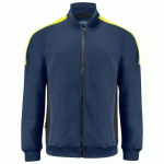 PROJOB 2129 SWEATSHIRT PRIO BICOLORE FULL ZIP JAUNE/MARINE - TAILLE L