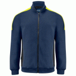 PROJOB 2129 SWEATSHIRT PRIO BICOLORE FULL ZIP JAUNE/MARINE - TAILLE XS