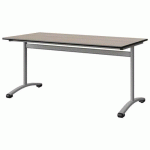 TABLE MALIBU 160X80 T6 DL STRA ACACIA/NOIR GRIS 9006 - MANUTAN EXPERT