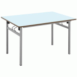 TABLE PLIANTE 4 PIEDS 160 X 80 CM T6 STRAT ABS BLEU/ALU 9006