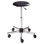 TABOURET HIGH TECH VINYLE SUR ROULETTES HAUTEUR AJUSTABLE À ROULETTES NOIR