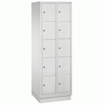 VESTIAIRE CASIERS CLASSIC SUR SOCLE 10 CASIERS GRIS CLAIR - CP