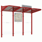 ABRI BUS CONVIVIALE 3 M SANS BARDAGES LATÉRAUX ROUGE 3004 - PROCITY