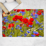 MICASIA - TAPIS EN VINYLE - SUMMER MEADOW WITH POPPIES AND CORNFLOWERS - PAYSAGE 2:3 DIMENSION HXL: 120CM X 180CM