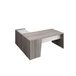 BUREAU DROIT CANBERRA - L.200 X P.80 CM - PLATEAU CÈDRE - PIEDS PLEINS
