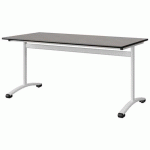 TABLE MALIBU 160X80 T6 DL STR ANTIB BÉTO F186/NOIR BLC 9016