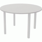 TABLE RÉUNION ARCHE Ø 120 CM 4 PIEDS GRIS CLAIR / BLANC - BURONOMIC