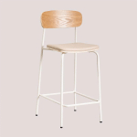 TABOURET HAUT EN SIMILICUIR (66,5 CM) WILPIER SKLUM BLANC GARDENIA - BLANC GARDENIA