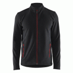 VESTE DE TRAVAIL MICROPOLAIRE 4765 AVEC RABAT COUPE-VENT NOIR ET ROUGE - TAILLE XL BLAKLADER