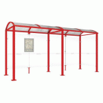 ABRI BUS VOÛTE 5 M - 1 BARDAGE LATÉRAL - ROUGE 3020 - PROCITY