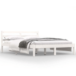 LES TENDANCES - LIT BOIS DE PIN MASSIF 120X190 CM BLANC PETIT DOUBLE