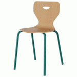 CHAISE MALIBU 4P - T7 - COQUE HÊTRE / ALU BLEU 5018 - MANUTAN EXPERT