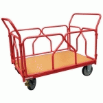 CHARIOT MODULABLE ROUGE 2 RIDELLES 2 DOSSIERS 1200MMX800MM - FIMM