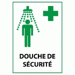 PANNEAU DE PREMIERS SECOURS ISO 7010 - DOUCHE DE SÉCURITÉ - E012  - 210 X 148 MM (A5) - VINYLE SOUPLE AUTOCOLLANT - LOT DE 3