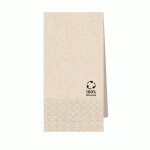 SERVIETTE ECOLABEL 2 PLIS P.1/8 40X40 CM TISSU OUATE RECYCLÉ NATUREL (VENDU PAR 1800)