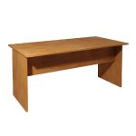 BUREAU DROIT PRONTO - L.160 X P.80 CM - PLATEAU AULNE - PIEDS PLEINS  AULNE