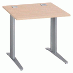 BUREAU DROIT L 80 CM PIÈTEMENT EXCELLENS MÉTAL PLUS CHÊNE CLAIR / ALUMINIUM