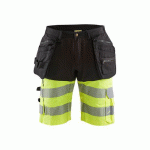 SHORT HAUTE VISIBILITÉ STRETCH 4D NOIR JAUNE FLUO - BLAKLADER