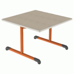 TABLE BANDANA 80X80 T2 DL STRAT POLY. ÉRABLE G. BEIGE/PAPAYE - MOBIDECOR