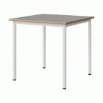 TABLE MALIBU 80X80CM T6 4P STRA ALAISÉ BÉTON F186/BLC 9016